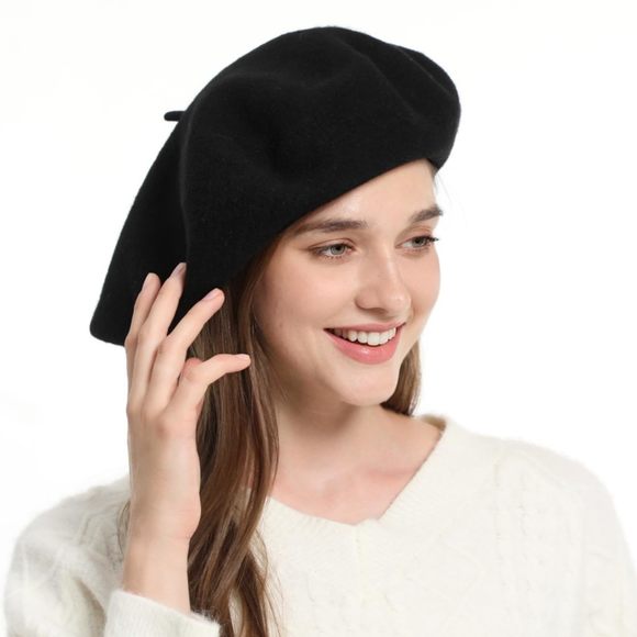 Xxl 100% Wool French Black Beret Hats For Women Man Painter Hat Classic?